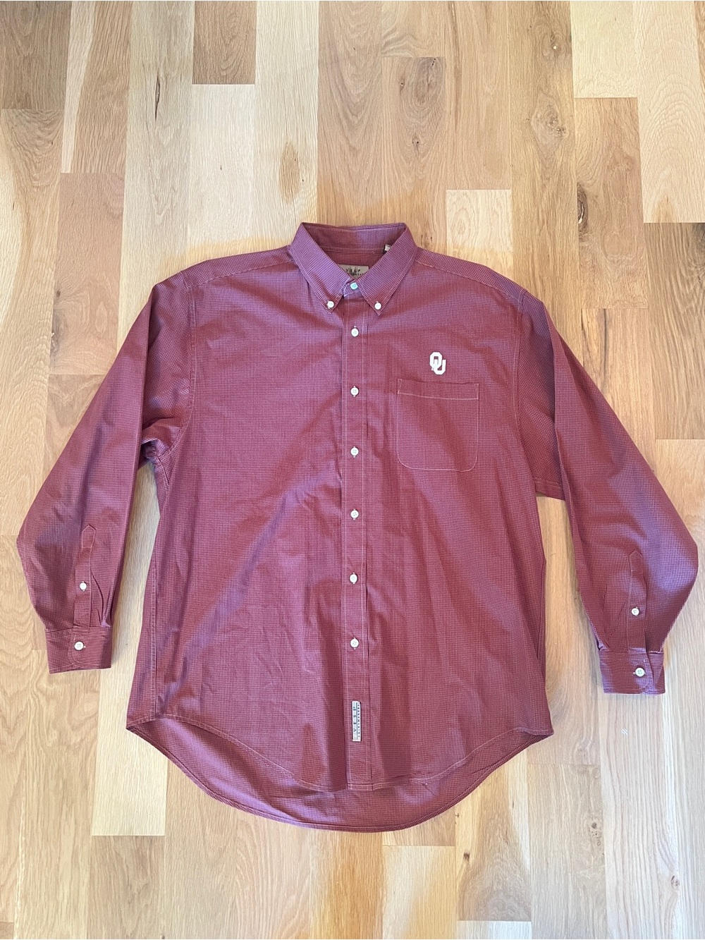 OU Sooners Vesi Red Checkered Button Down Shirt - Size L